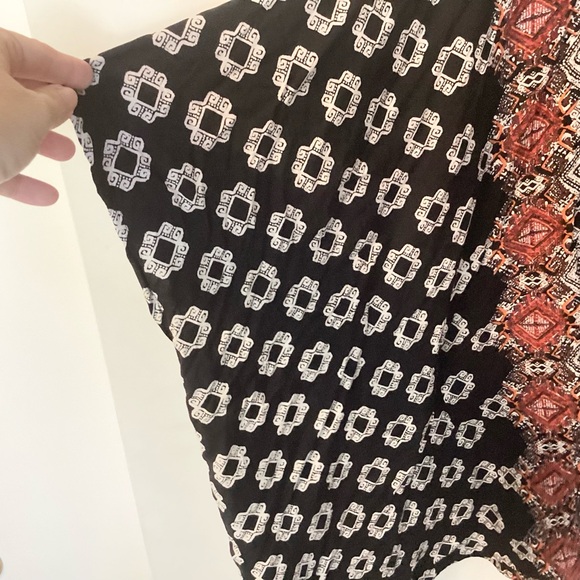 Angie Boho Mixed Print Kimono Topper - Black/Red - M - Picture 4 of 8